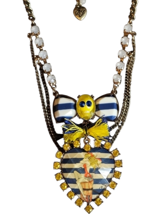 Betsey Johnson Jewelry - 💀💙💛Betsey Sailor Pinup Gal with Skull "SHIP SHAPE" Collection - EPC💛💙💀